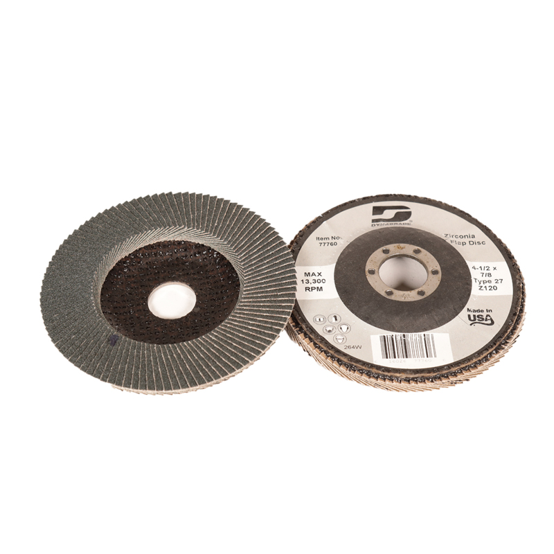 Disco de láminas DynaCut tipo 27 Z/A, de 4-1/2" (114 mm) de diámetro x 7/8" de espesor, grano 120, con fibra de vidrio
