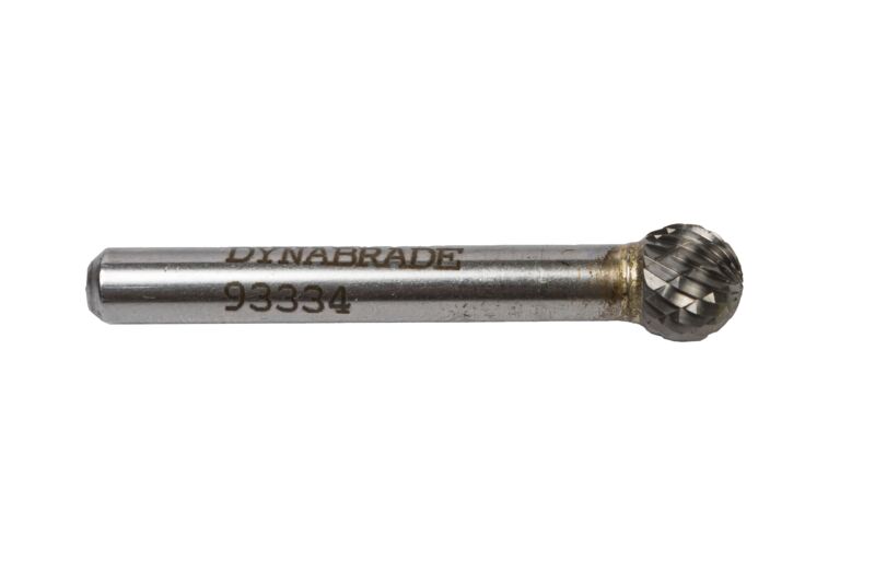 Carbide Burr, 3/8" (10 mm) Dia., SD-3 D/C Burr, Ball, 5/16" (8 mm) Flute L, 1/4" Shank